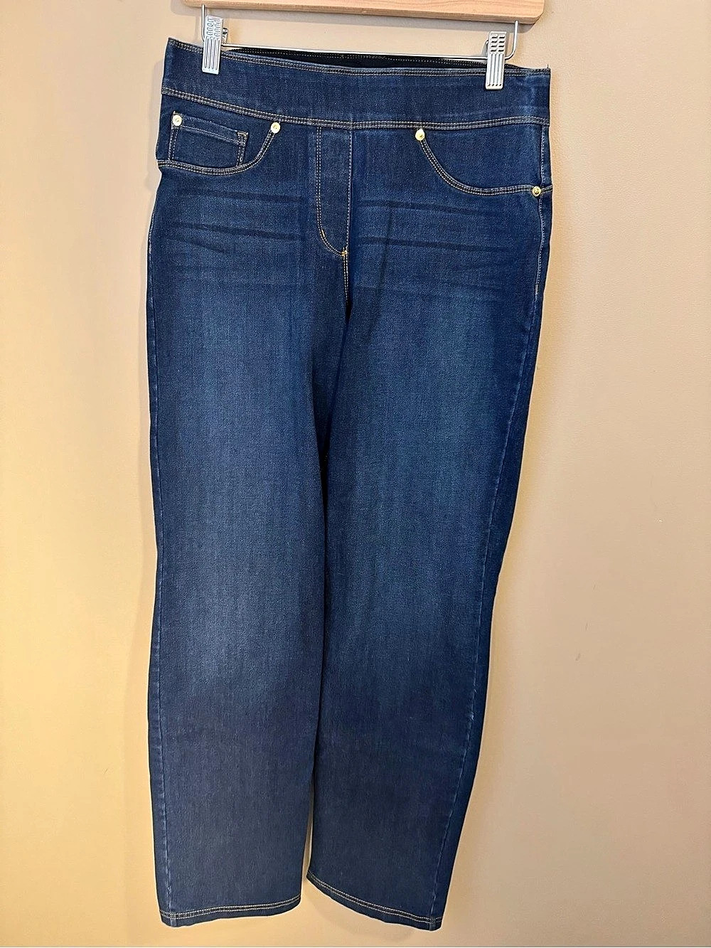 NYGARD LUXE Denim Pull On Slim Straight Stretch Jeans Blue M 10-12